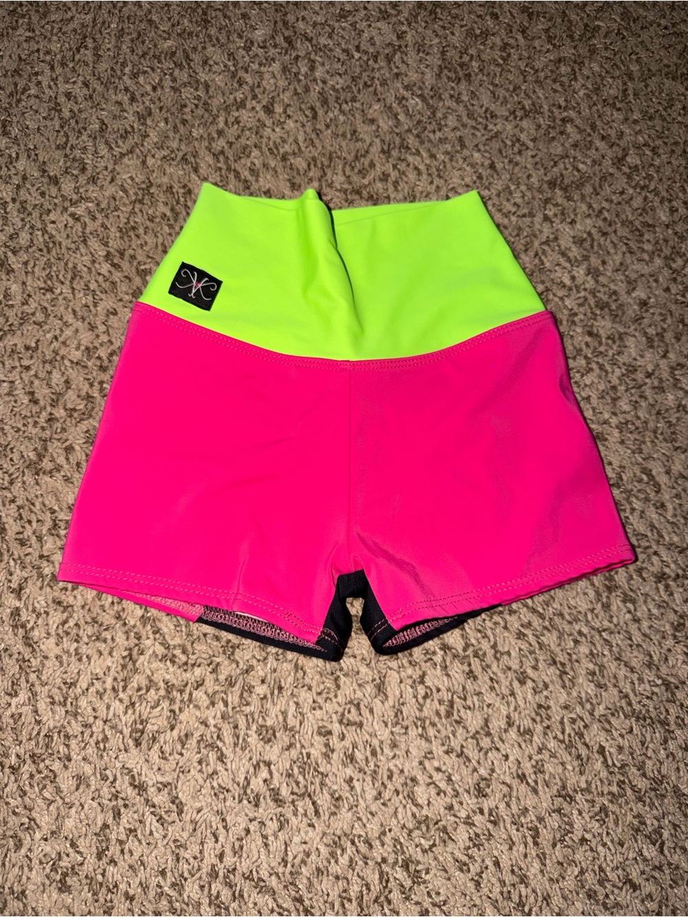 Kandi Kouture Neon Pink and Lime  Shorts CL 7/8